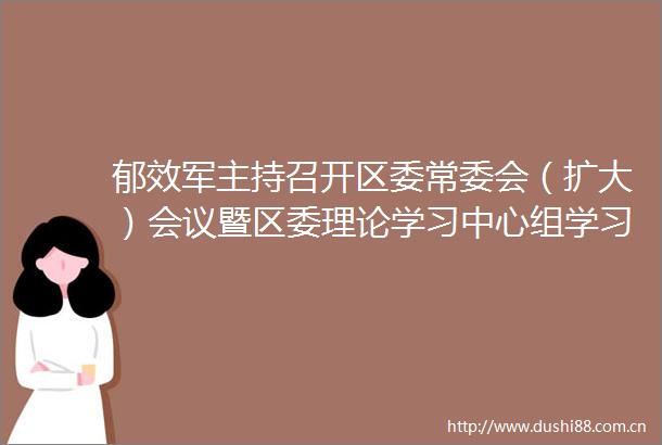 郁效军主持召开区委常委会（扩大）会议暨区委理论学习中心组学习会