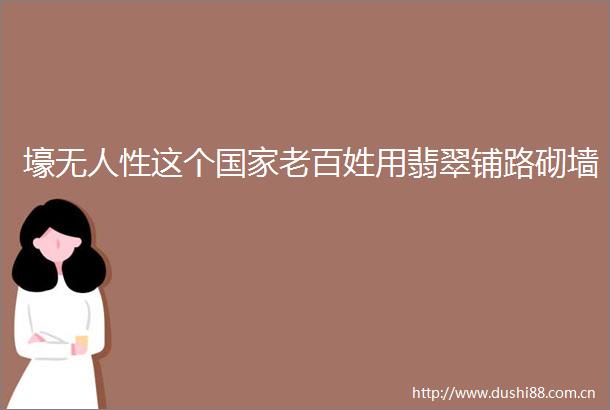壕无人性这个老百姓用翡翠铺路砌墙