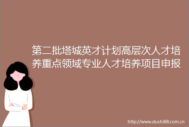 第二批塔城英才计划高层次人才培养重点领域专业人才培养项目申报指南（2025年度）
