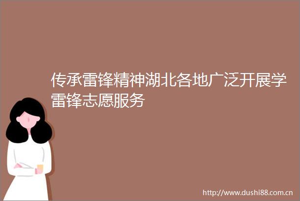 传承雷锋精神湖北各地广泛开展学雷锋志愿服务