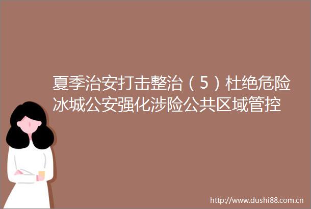 夏季治安打击整治（5）杜绝危险冰城强化涉险公共区域管控