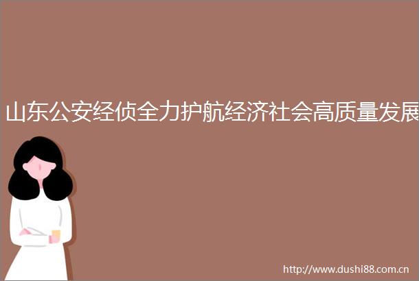 山东经侦全力护航经济社会高质量发展