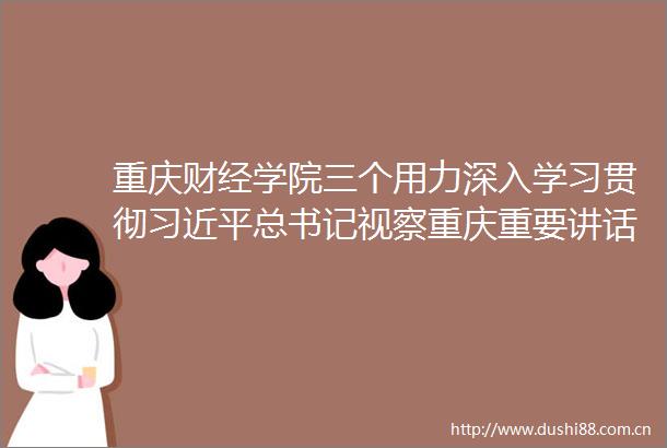 重庆财经学院三个用力深入学习贯彻总书记视察重庆重要讲话重要指示精神