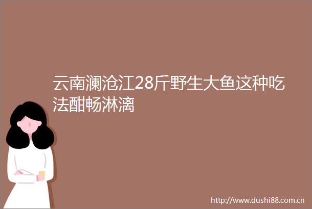 云南澜沧江28斤野生大鱼这种吃法酣畅淋漓