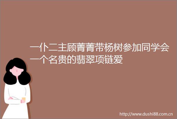 一仆二主顾菁菁带杨树参加同学会一个名贵的翡翠项链爱