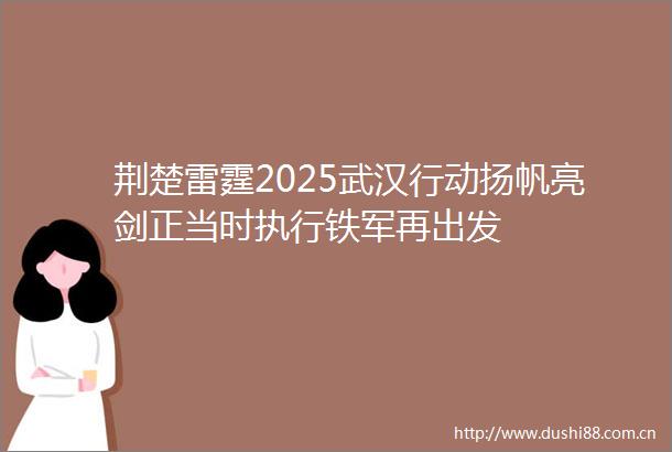 荆楚雷霆2025武汉行动扬帆亮剑正当时执行铁军再出发