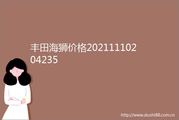 丰田海狮价格20211110204235
