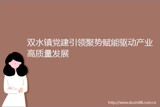双水镇党建引领聚势赋能驱动产业高质量发展