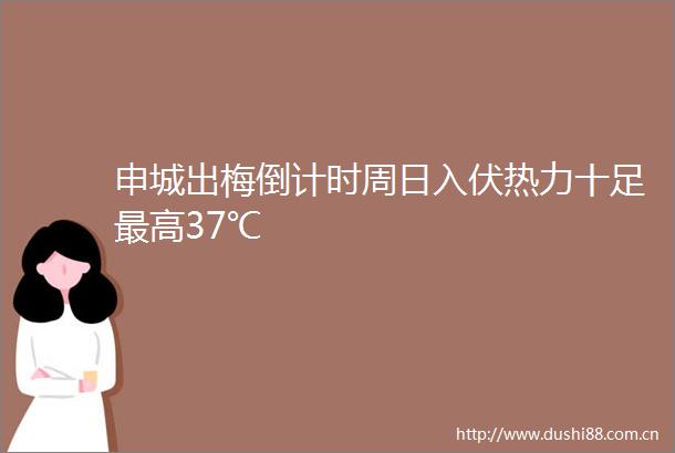 申城出梅倒计时周日入伏热力十足最高37℃