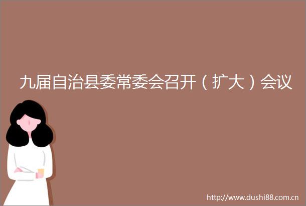 九届自治县委常委会召开（扩大）会议