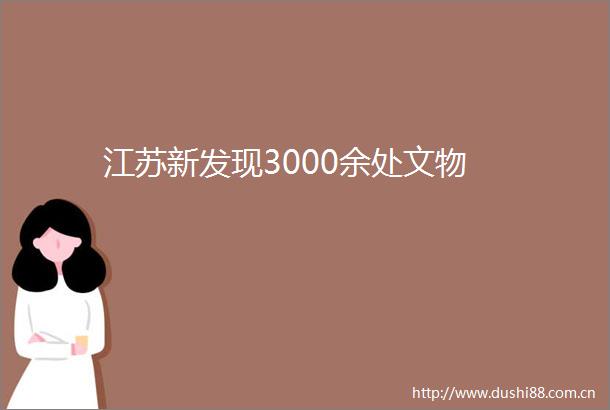 江苏新发现3000余处文物