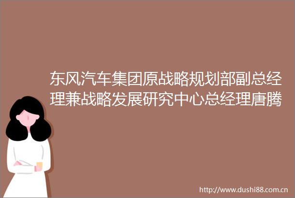 东风汽车集团原战略规划部副总经理兼战略发展研究中心总经理唐腾被查