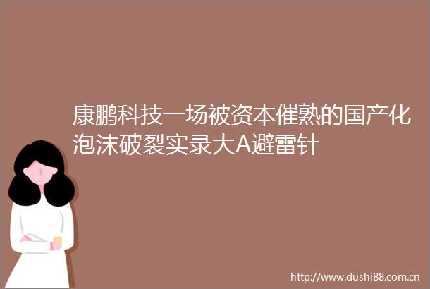 康鹏科技一场被资本催熟的国产化泡沫破裂实录大A避雷针