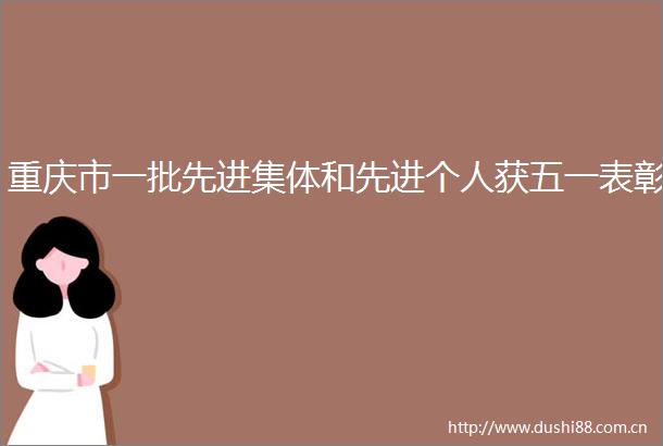 重庆市一批先进集体和先进个人获五一表彰