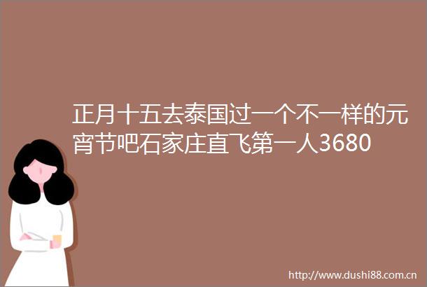 正月十五去泰国过一个不一样的元宵节吧石家庄直飞第一人3680元第二人立减1000元2月28号发班
