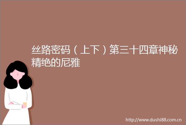 丝路密码（上下）第三十四章神秘精绝的尼雅