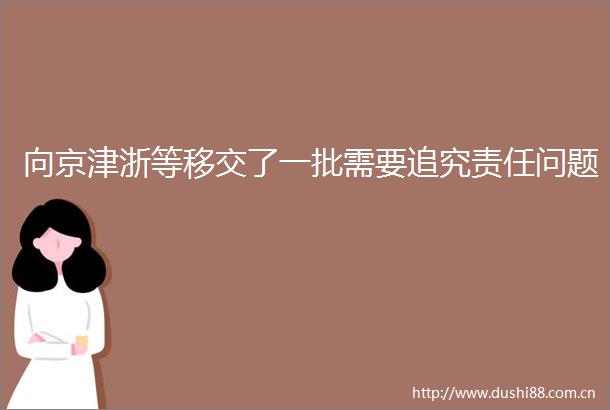 向京津浙等移交了一批需要责任问题