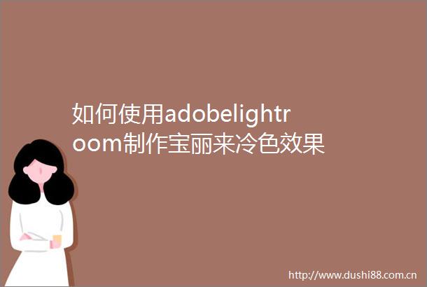 如何使用adobelightroom制作宝丽来冷色效果