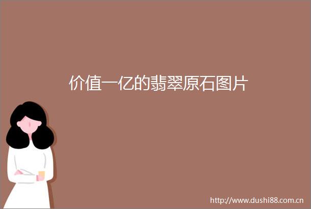 价值一亿的翡翠原石图片