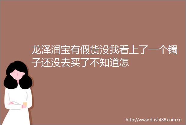 龙泽润宝有假货没我看上了一个镯子还没去买了不知道怎