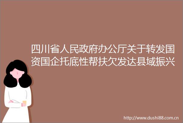 四川省办公厅关于转发国资国企托底性帮扶欠发达县域振兴发展实施方案的通知