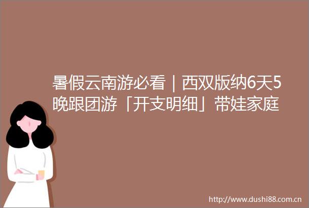 暑假云南游必看｜西双版纳6天5晚跟团游「开支明细」带娃家庭