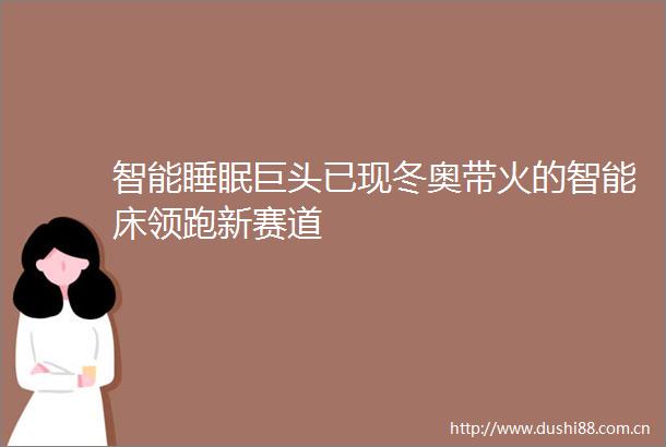 智能睡眠巨头已现冬奥带火的智能床领跑新赛道