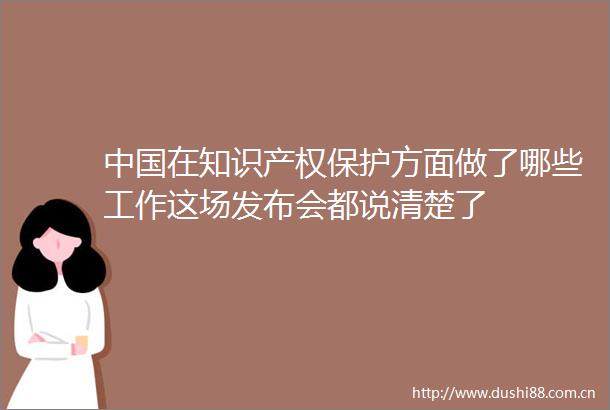 在知识产权保护方面做了哪些工作这场发布会都说清楚了