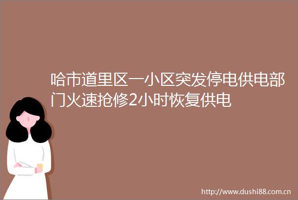哈市道里区一小区突发停电供电部门火速抢修2小时恢复供电
