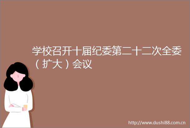 学校召开十届纪委第二十二次全委（扩大）会议