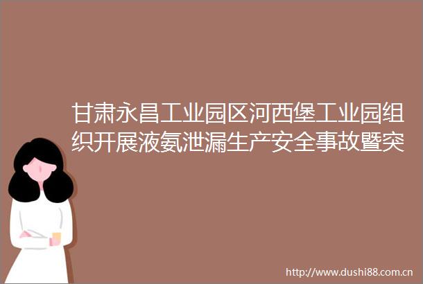 甘肃永昌工业园区河西堡工业园组织开展液氨泄漏生产安全事故暨突发环境综合应急演练