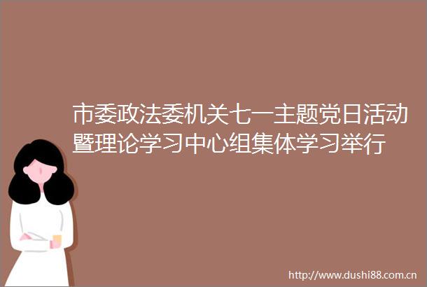 市委政法委机关七一主题党日活动暨理论学习中心组集体学习举行