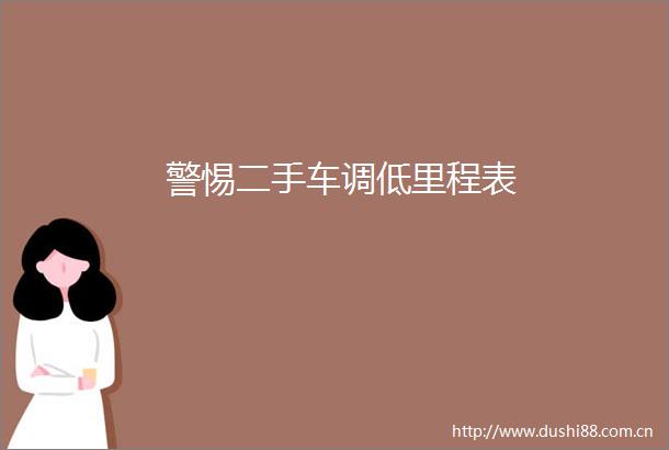警惕二手车调低里程表