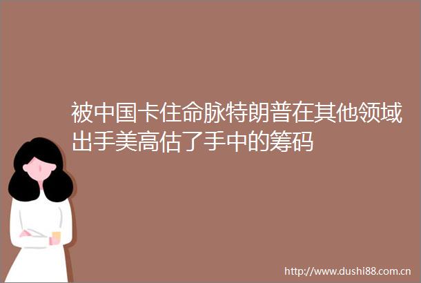 被卡住命脉特朗普在其他领域出手美高估了手中的筹码