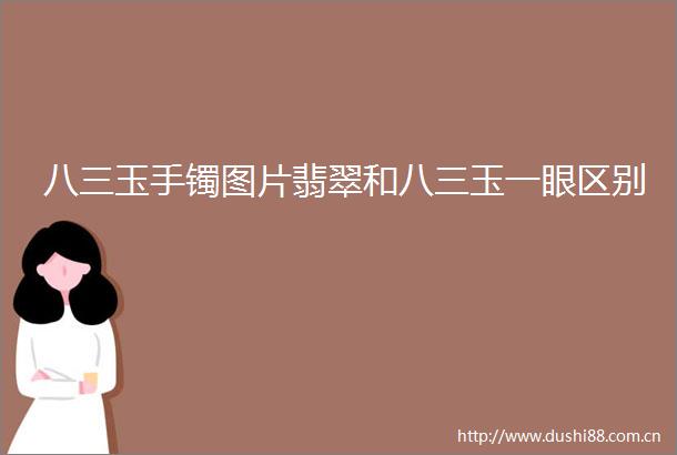 八三玉手镯图片翡翠和八三玉一眼区别