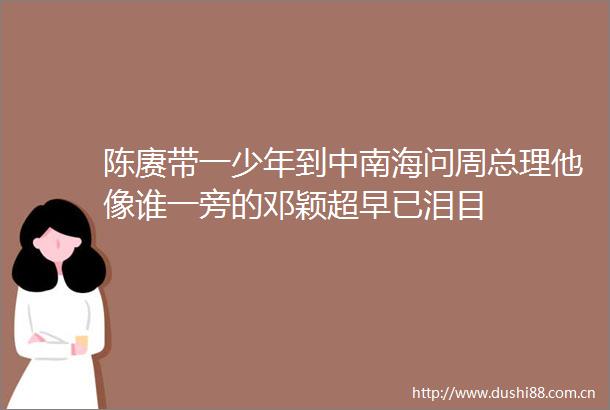 陈赓带一少年到中南海问周总理他像谁一旁的邓颖超早已泪目