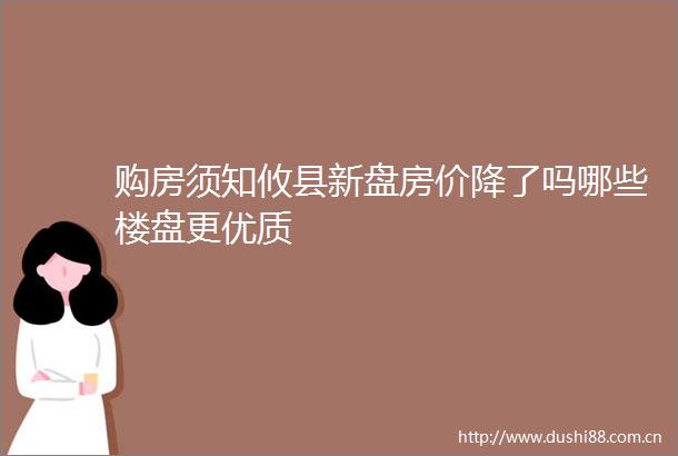 购房须知攸县新盘房价降了吗哪些楼盘更优质