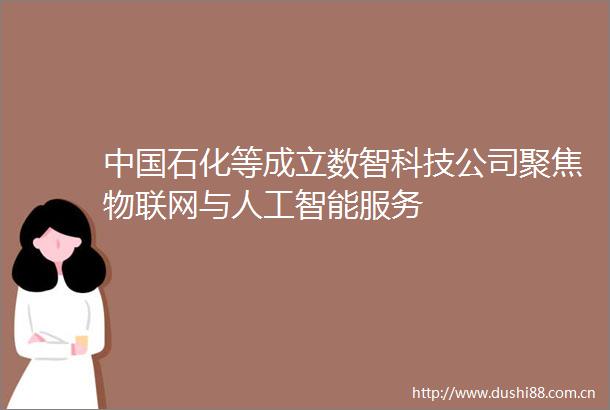 石化等成立数智科技公司聚焦物联网与人工智能服务