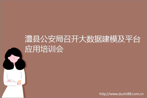 澧县局召开大数据建模及平台应用培训会