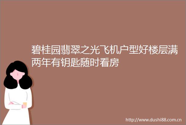 碧桂园翡翠之光飞机户型好楼层满两年有钥匙随时看房