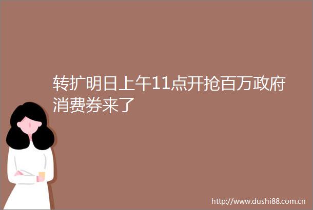 转扩明日上午11点开抢百万消费券来了
