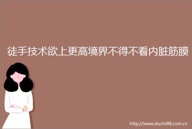 徒手技术欲上更高境界不得不看内脏筋膜