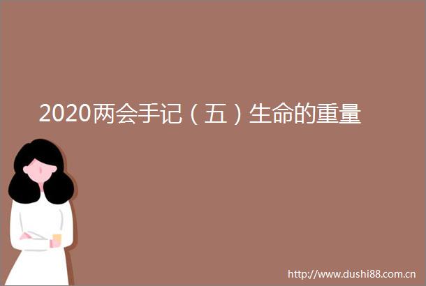 2020两会手记（五）生命的重量