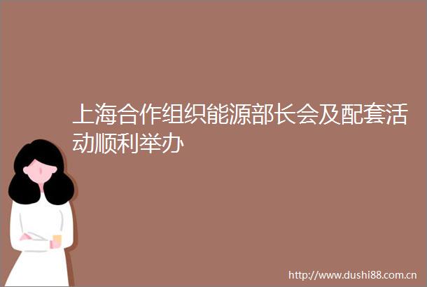 上海合作组织能源部长会及配套活动顺利举办