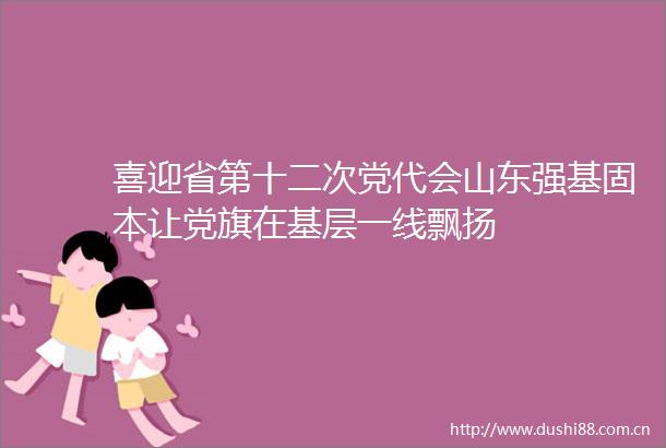 喜迎省第十二次党代会山东强基固本让党旗在基层一线飘扬