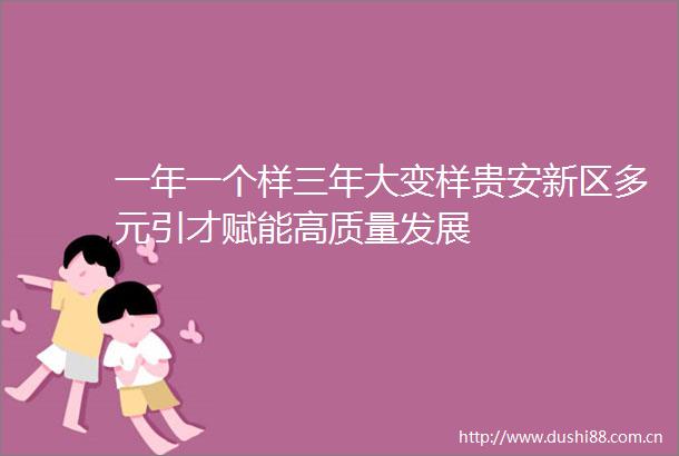 一年一个样三年大变样贵安新区多元引才赋能高质量发展