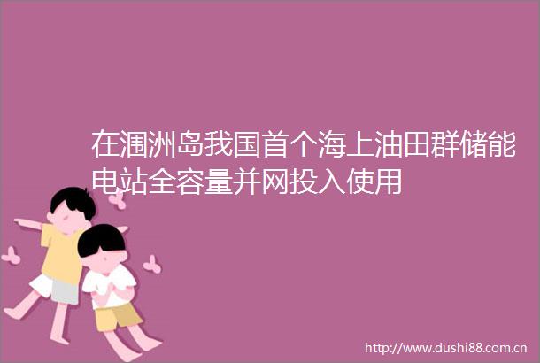 在涠洲岛我国首个海上油田群储能电站全容量并网投入使用