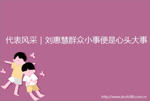 代表风采｜刘惠慧群众小事便是心头大事