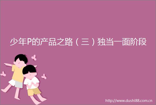 少年P的产品之路（三）独当一面阶段