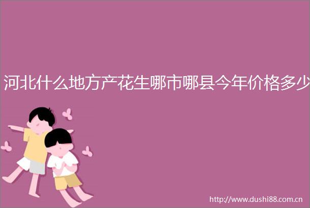 河北什么地方产花生哪市哪县今年价格多少
